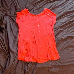 Apt. 9 Red Top with Gold Polka Dots